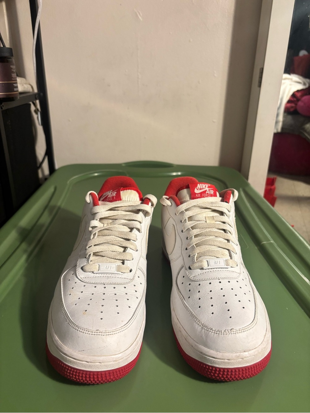 Nike Air Force 1 Low White with Red Accent Men’s Sneakers